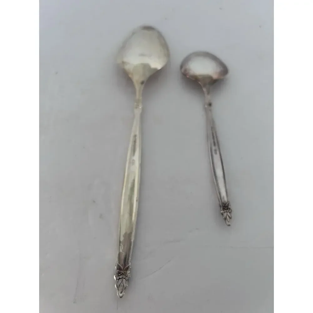 Garland 1847 Rogers Bros International Silver Serving Spoon & Cream Spoon